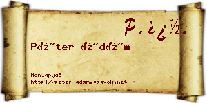 Péter Ádám névjegykártya