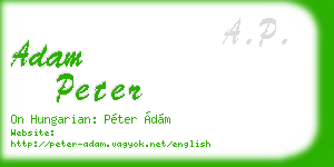adam peter business card