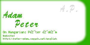 adam peter business card